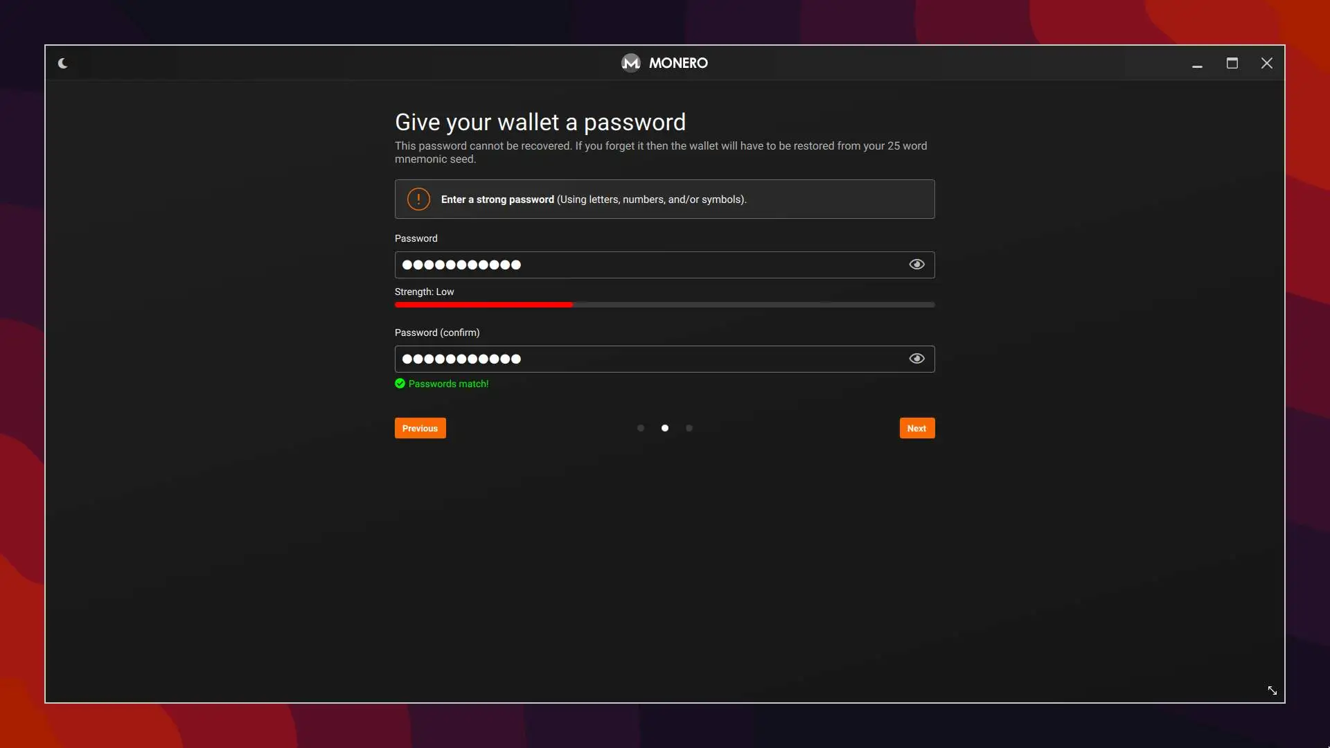 Create a password